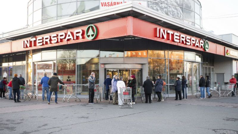 koronavírus élelmiszerbolt vásárlás