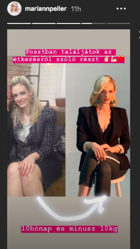 Peller Mariann előtte -utána képei mellé a saját oldalán írta le, mi segítette a fogyását