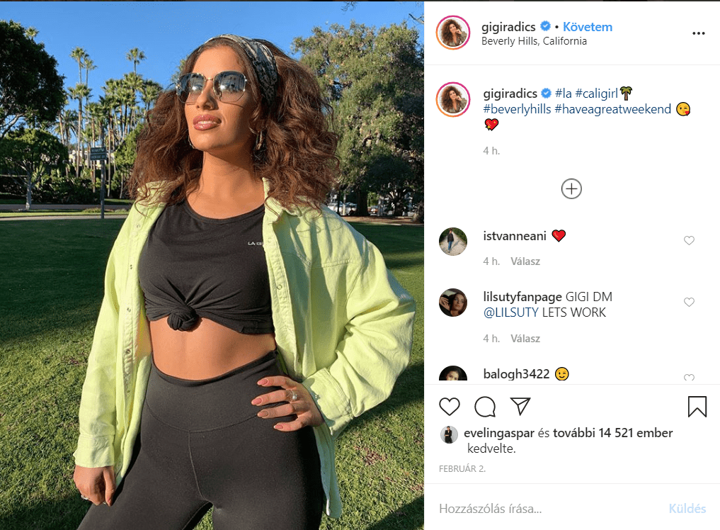 Radics Gigi imádja Kaliforniát