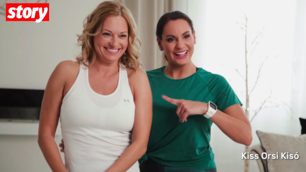 Gaál Noémi és Kisó közösen mutattak be tornagyakorlatokat
