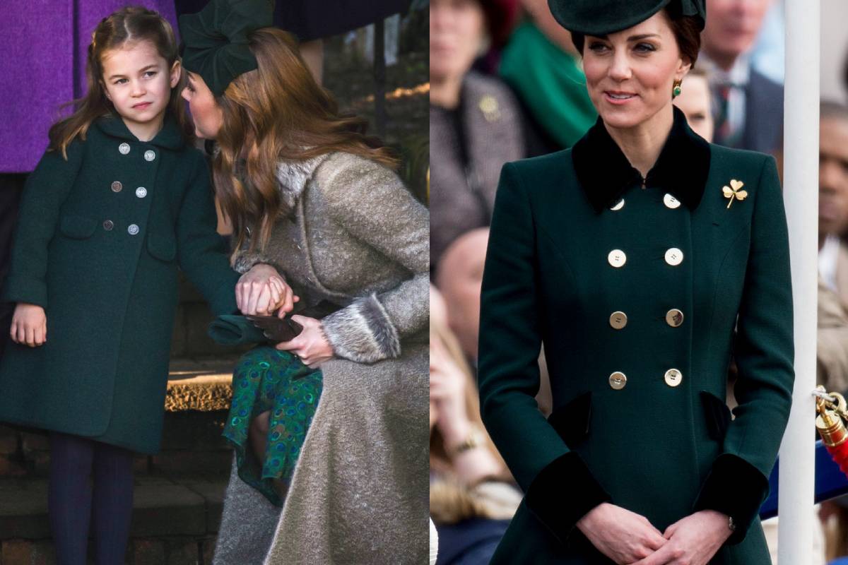 Katalin és Sarolta zöld kabátban