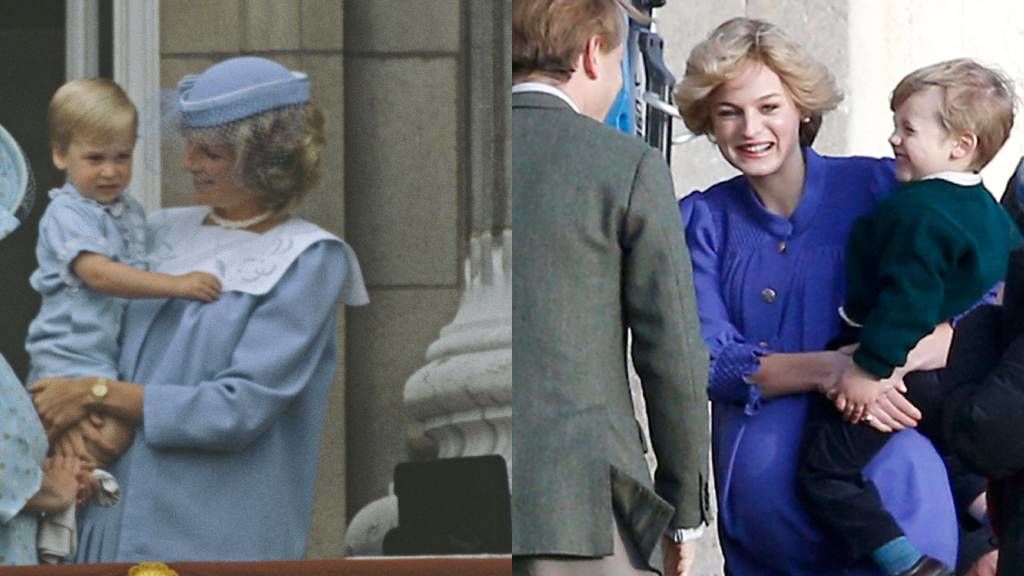 Diana hercegnő és Vilmos herceg 1984-ben a sorozatban és a valóságban