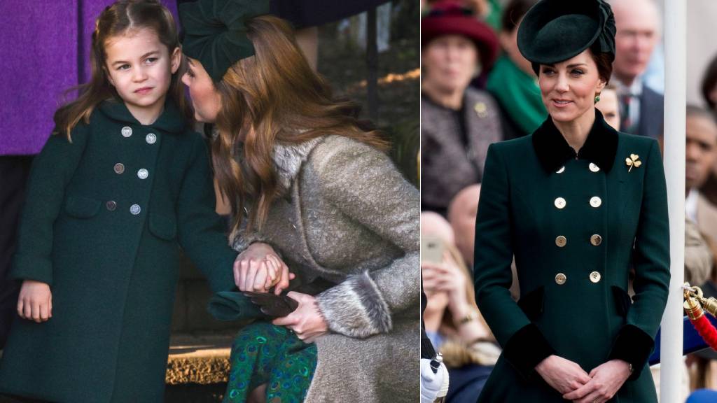 Katalin hercegné és Sarolta egyforma ruhákban