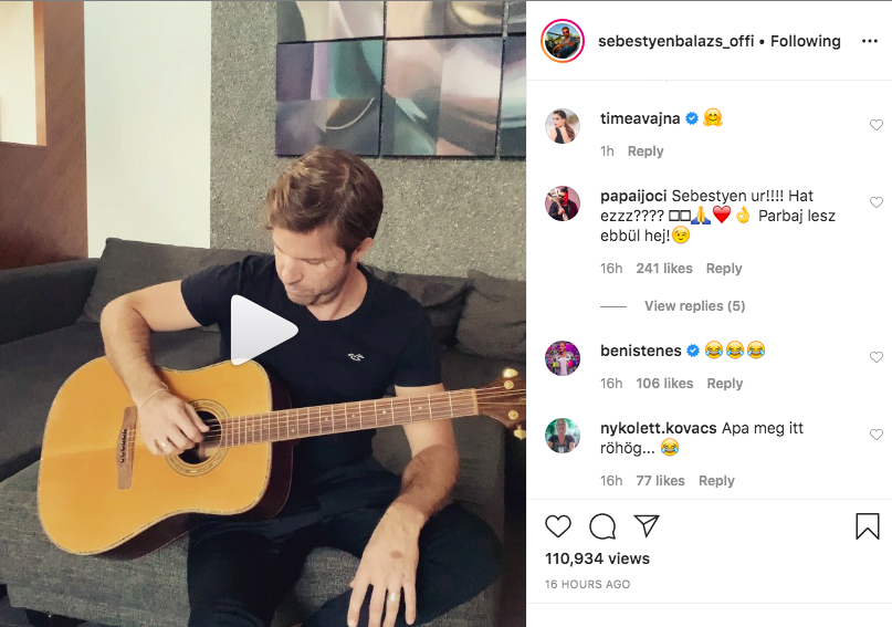 Sebestyén Balázsnak többek között Vajna Timi, Istenes Bence és Pápai Joci is "gratulált"