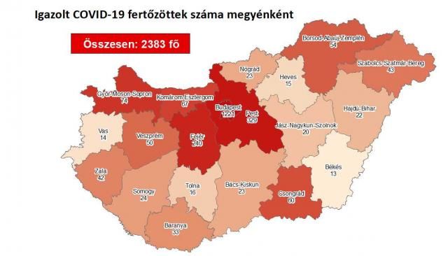 Koronavírus: elérte a 250-et a halottak száma, 2383 az igazolt fertőzött