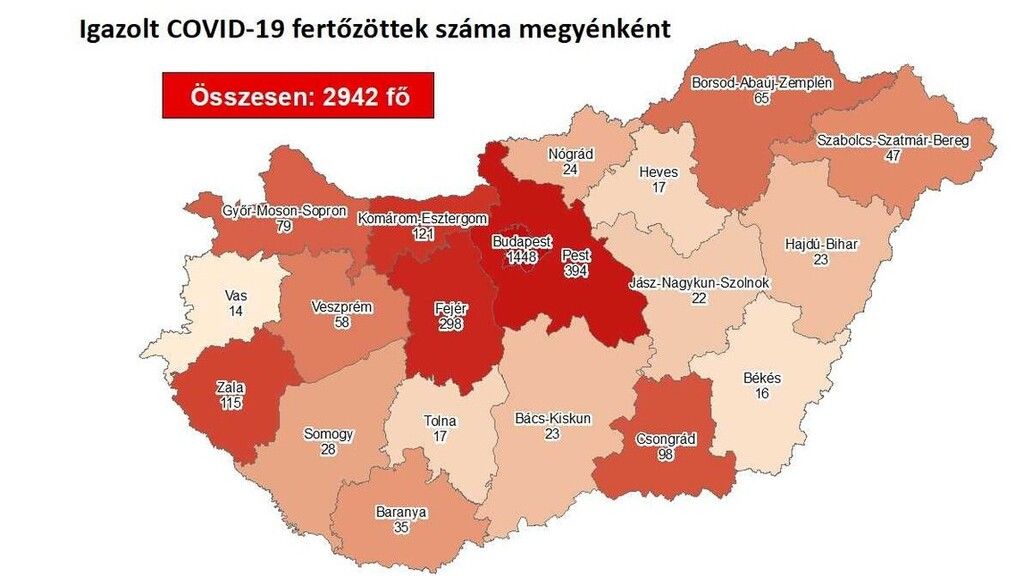 A 2020.05.02-i koronavírus-fertőzötti térkép