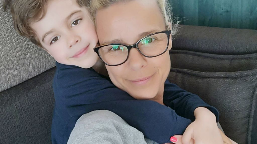 Szögeczki Ági a fiával, Patrickkal