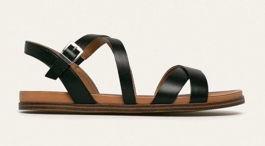 Fekete bőr saru - Caprice - Answear