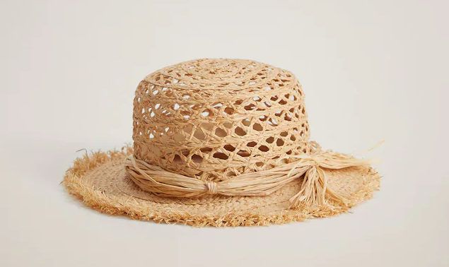 Szalmakalap lyukacsos mintával - Mango