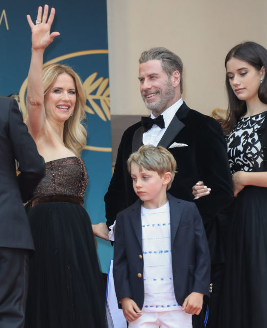 Kelly Preston, Benjamin Travolta, John Travolta and Ella Bleu Travolta 2018-ban, a cannes-i filmfesztiválon (Fotó: Tony Barson/FilmMagic)