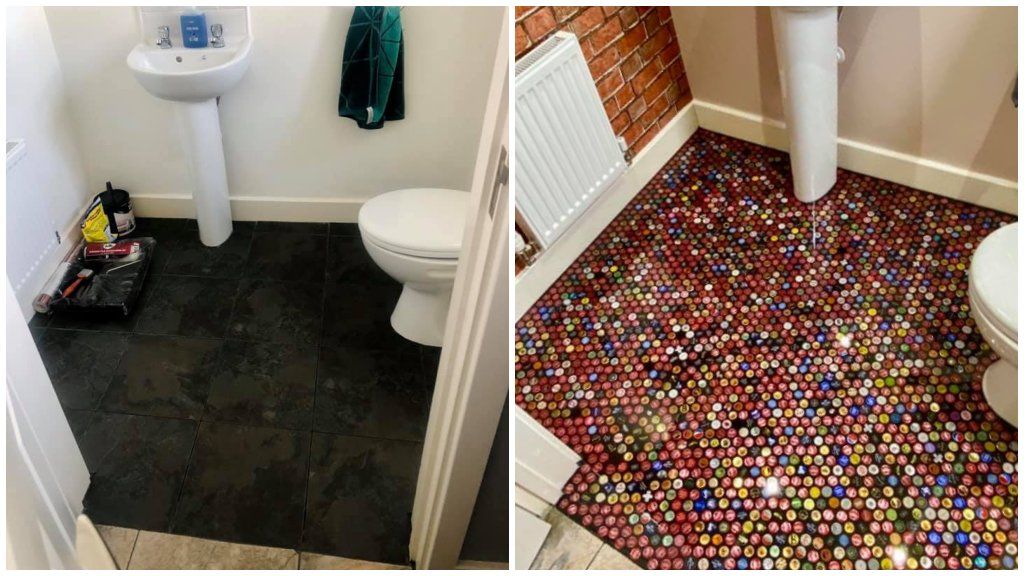 Söröskupakkal burkolt padló