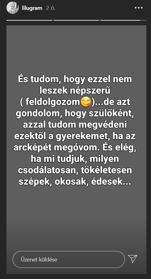 Lilu keményen beszólt a celebeknek, akik a gyerekeikkel reklámoznak