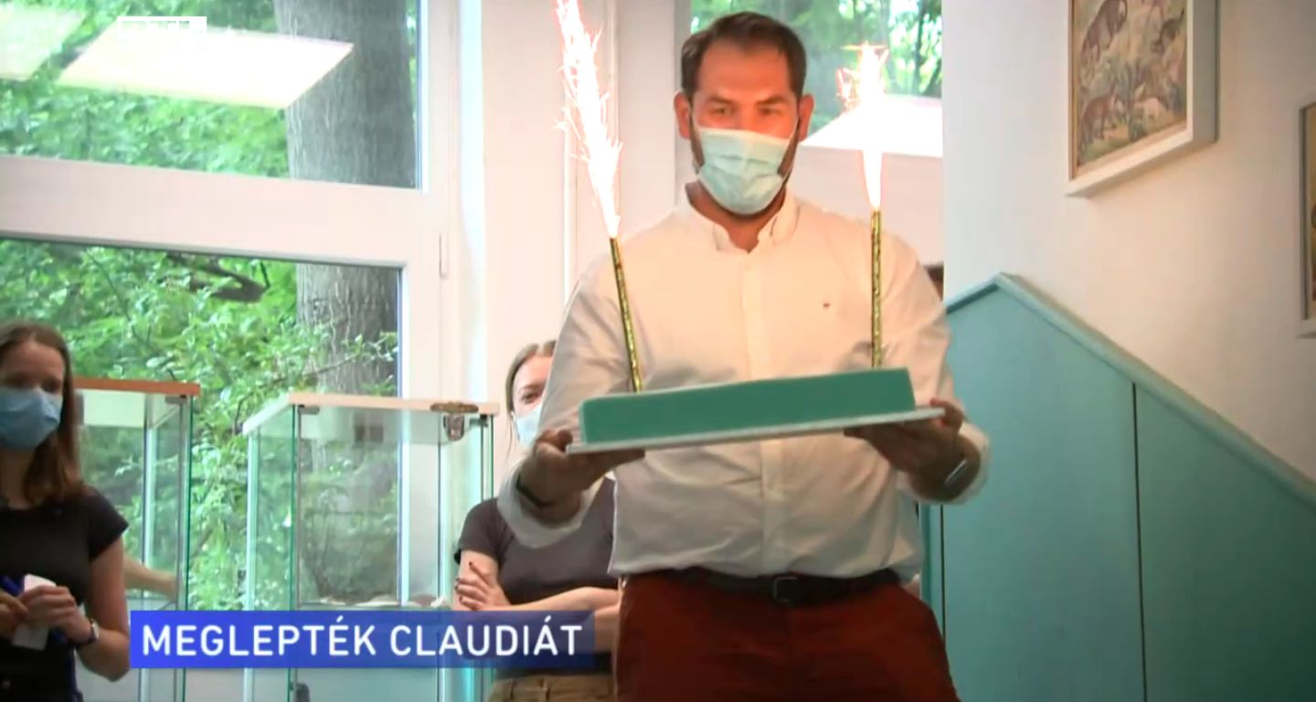 Liptai Claudia kedvenc szín és kedvenc tortája, a dobos - ezzel készült Pataki Ádám