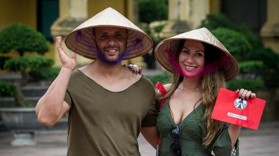 Molnár Zsolt és Megyeri CSilla az Ázsia Expressz forgatásán 2017-ben