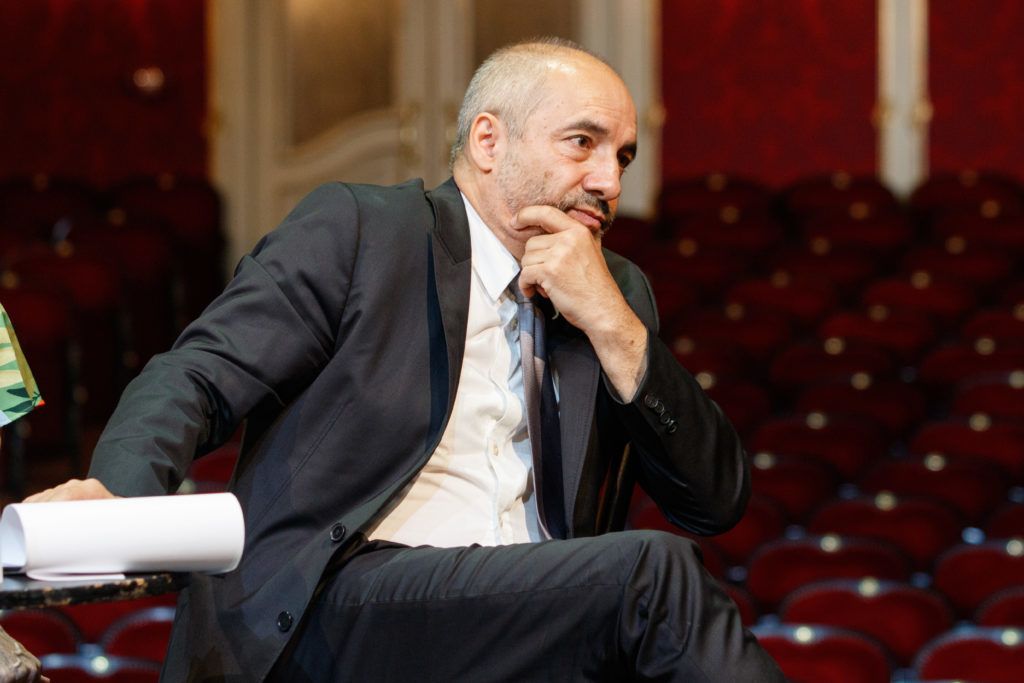 A Vígszínház évadnyitó sajtótájékoztatóján az új igazgató, Rudolf Péter .(Fotó:Vörös Szilárd)