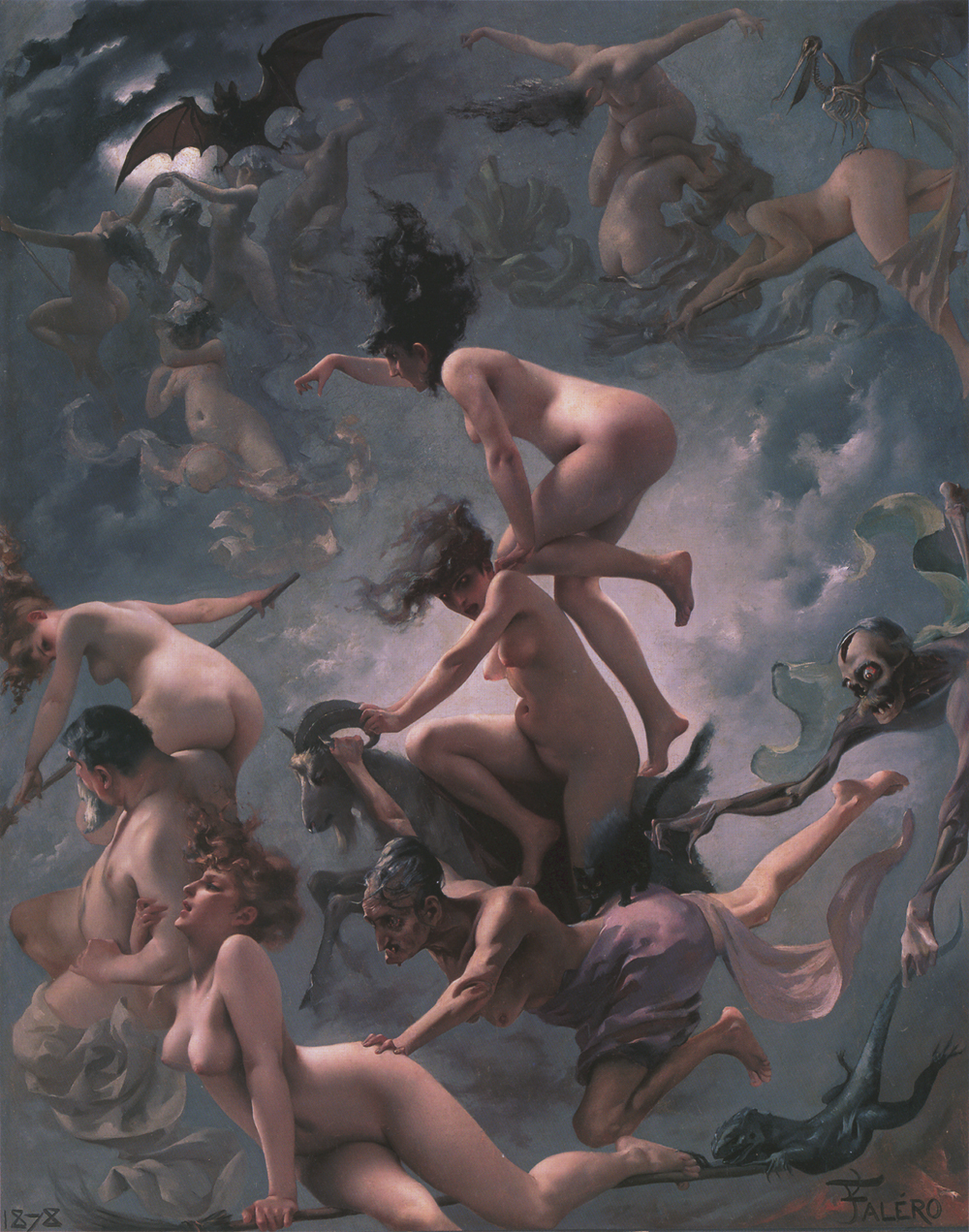 Boszorkányünnep Luis Ricardo Falero festményén (forrás: Wikipedia)