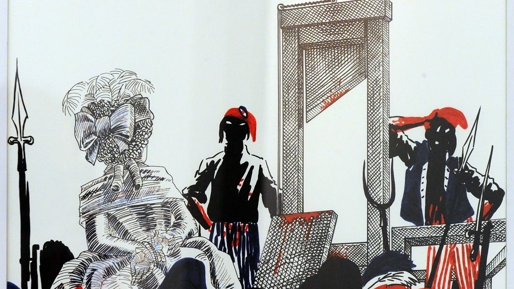 ankovics Marcell Kossuth-díjas grafikusművész, rajzfilmrendező Az ember tragédiája című 1997-es animációs filmjének illusztrációja - Fotó: MTI