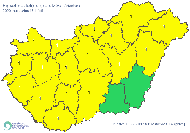 Zivatarzóna vonul végig az országon, kiadta a figyelmeztetést a meteorológia