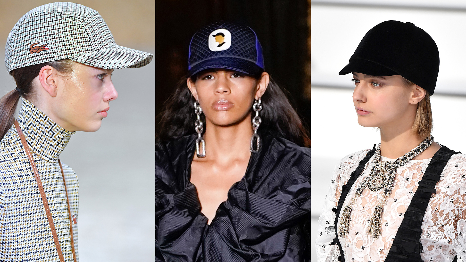 Baseball sapkák a kifutókon: Lacoste - Vivienne Westwood - Chanel