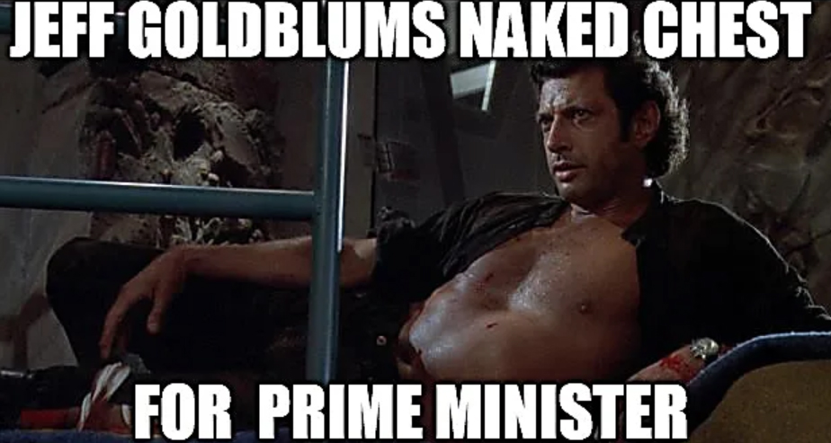 JEff Goldblum újrafotózta a Jurassic Park legendás félmeztelen képét