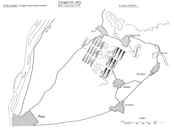Mogyoródi csata térkép