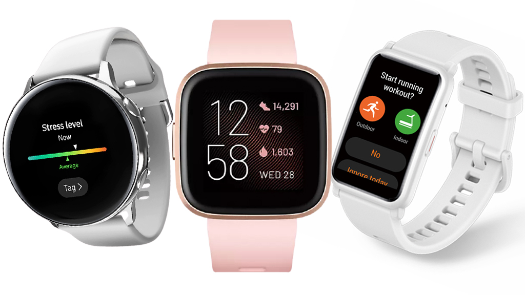 Okosórák: 1. SAMSUNG Galaxy Watch Active okosóra , 2. FITBIT Versa 2 okosóra , 3. Honor Watch ES okosóra