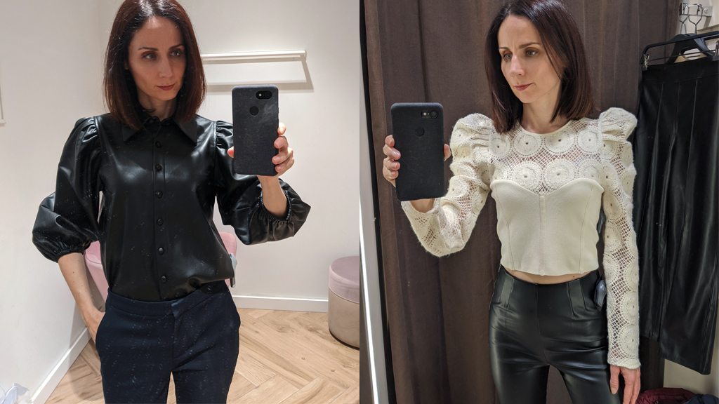 Oszlop alkatúak ügyeljenek rá, milyen a nadrág vagy szoknya kiegyenlítse a puffos ujjak okozta volument.