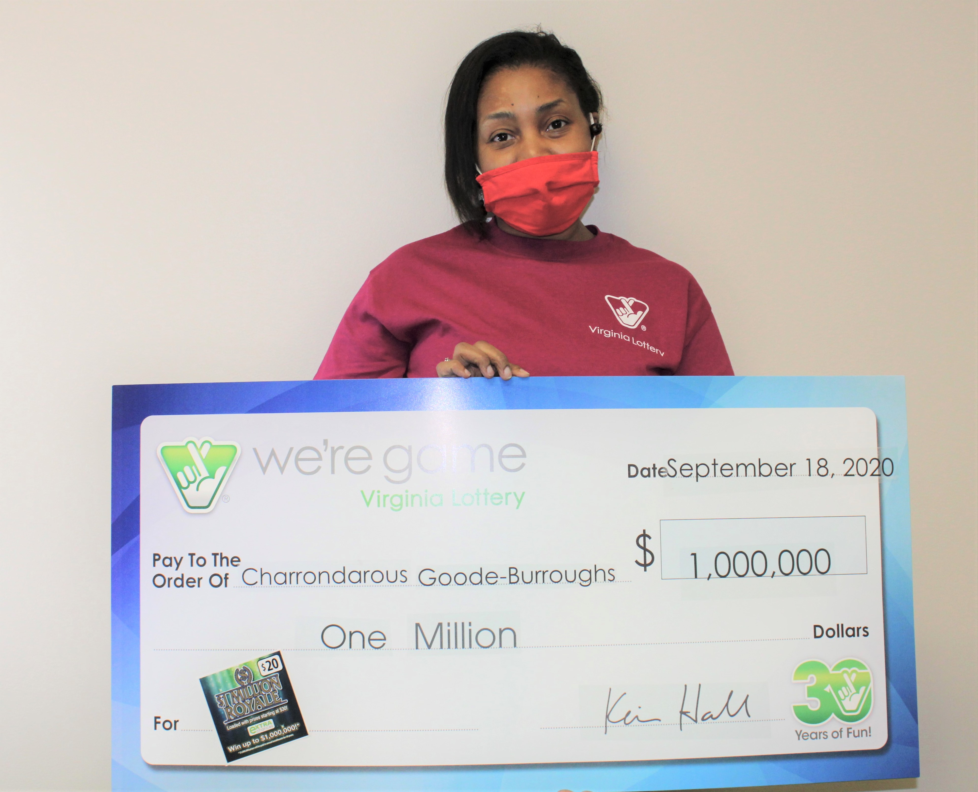 Charrondarous Goode-Burroughs még nem tudja, mire költi a nyereményt / Fotó: Virginia Lottery / www.valottery.com