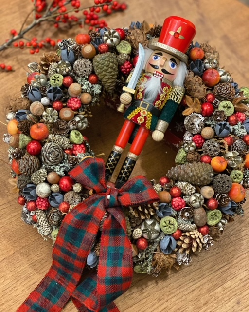 Karácsonyi ajtódísz piros