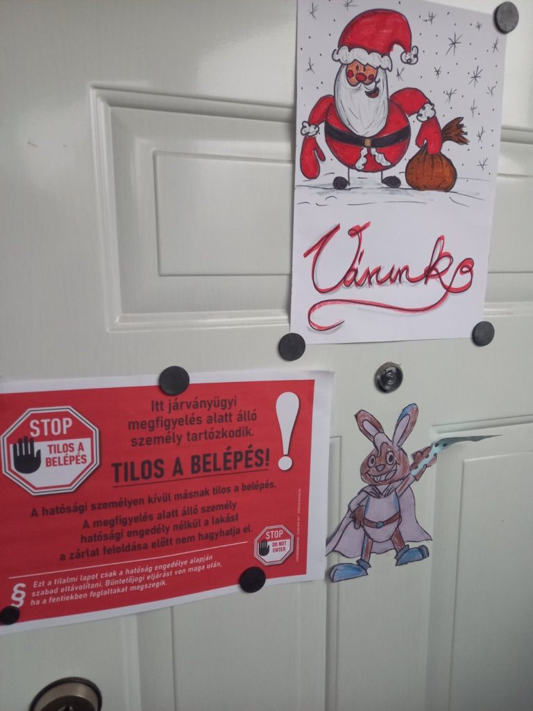 Mikulást váró ajtódísz