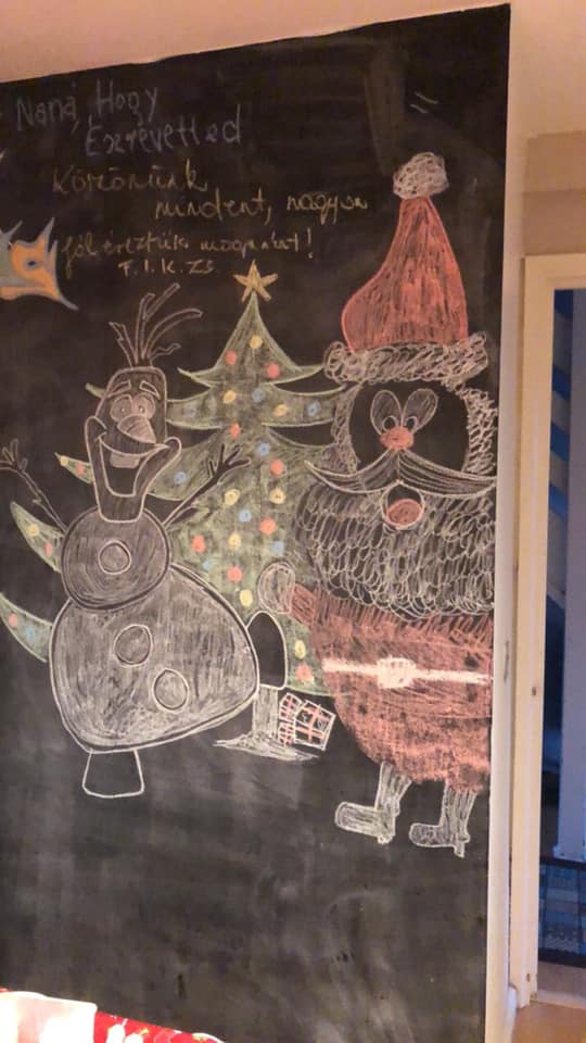 Mikulás Olaf krétarajz