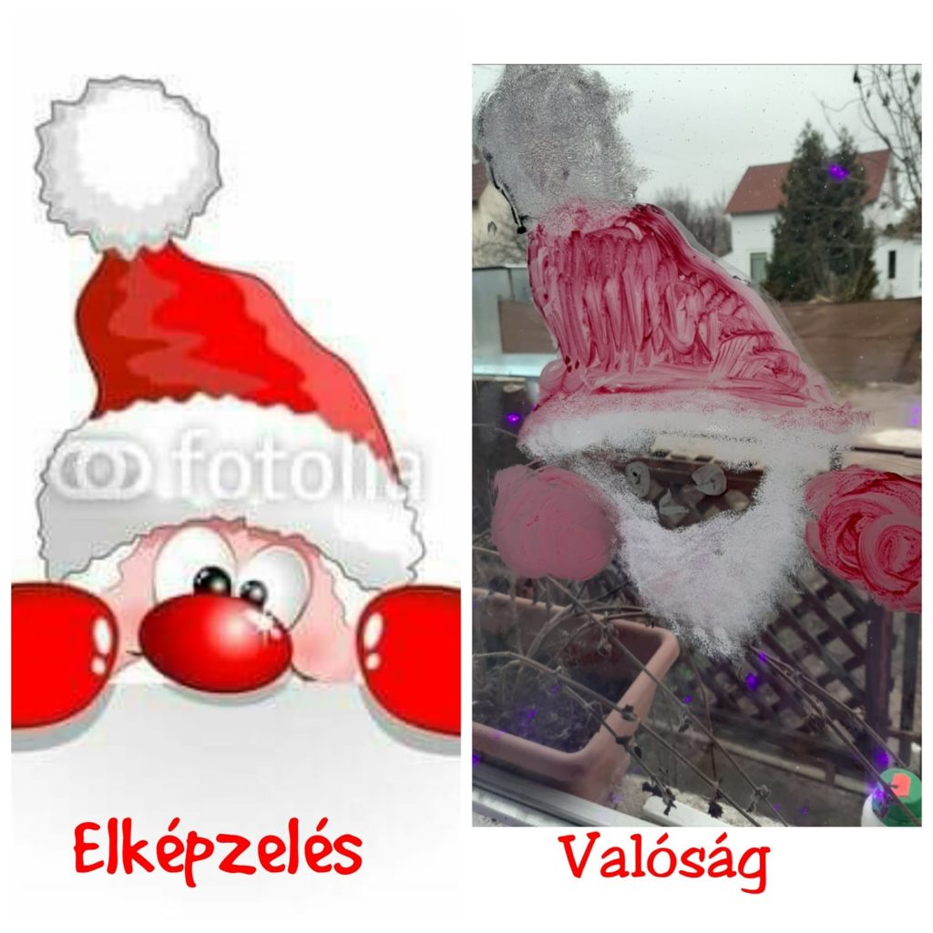 Mikulás ablakdekor