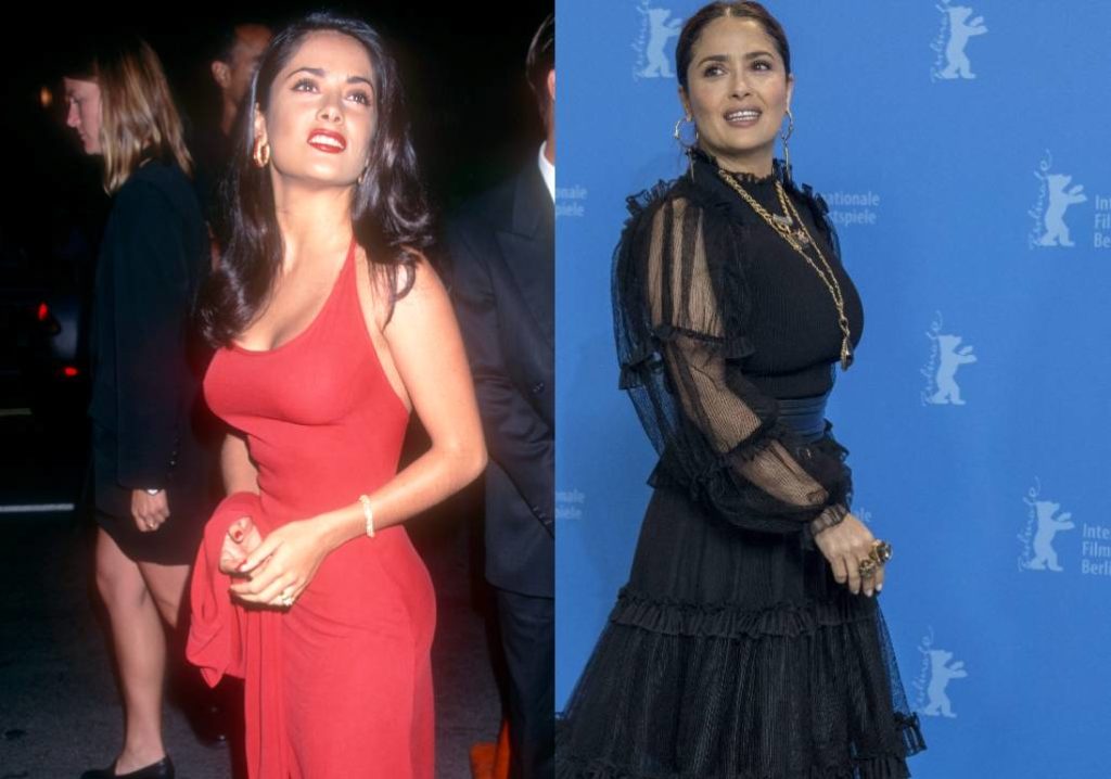 Salma Hayek 1995-ben és most