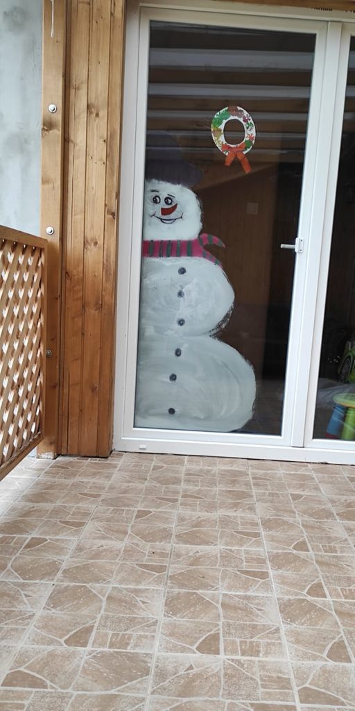 vicces hóember ablakdísz