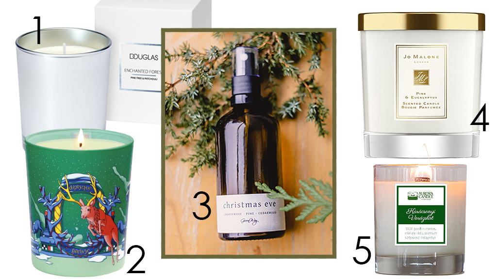 fenyő illatú gyertyák és illóolajak