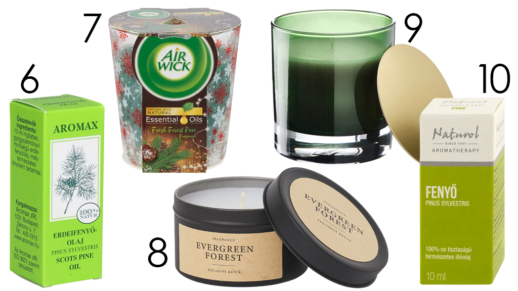 Fenyő illatú gyertyák és illóolajak