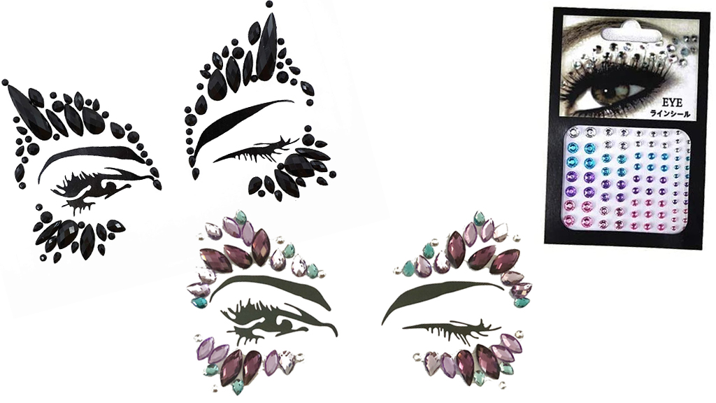 Amazon öntapadós arcékszer, Cool Factory, öntapadós testékszer, Amazon öntapadós testékszer szett