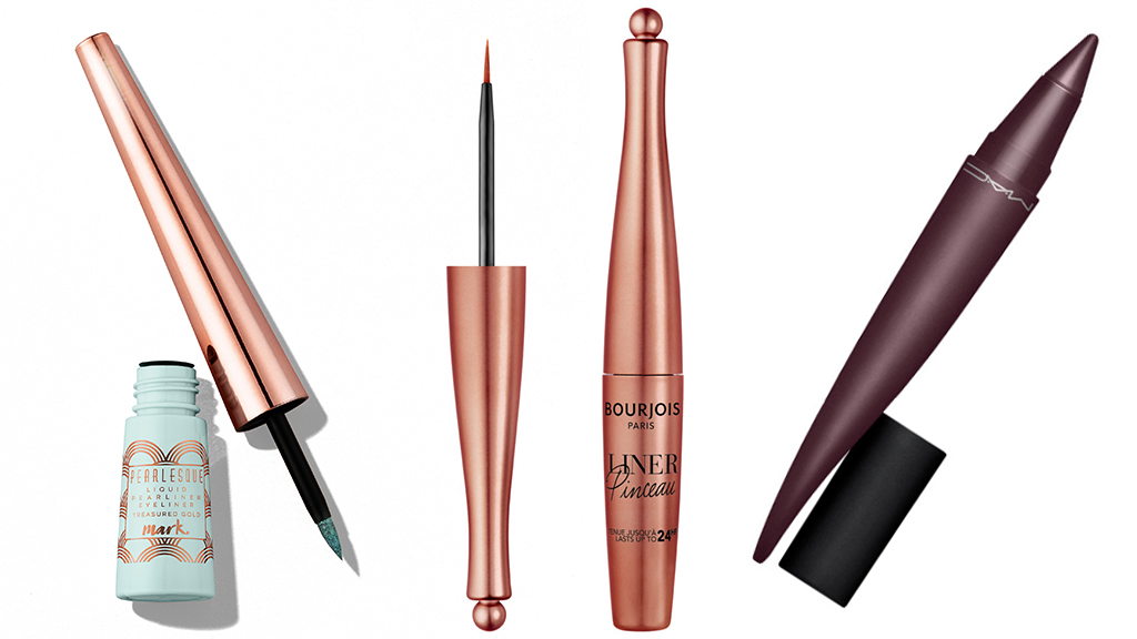 AVON Mark gyöngyházfényű szemhéjtus, Bourjois Liner Pinceau Szemhéjtus - Rose Gold, MAC Kajal Crayon Flourish Me Beautiful