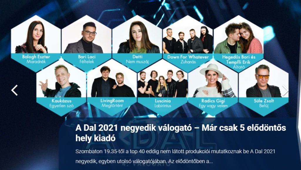 A Dal 2021 negyedik válogatóján ők lépnek színpadra