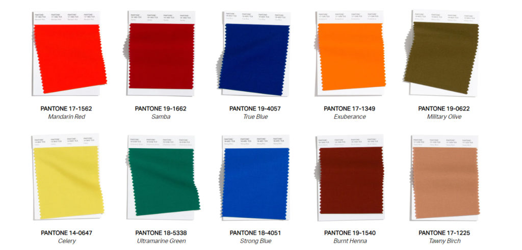 A Pantone Intézet színelőrejelzése a Londoni Divathétre. 