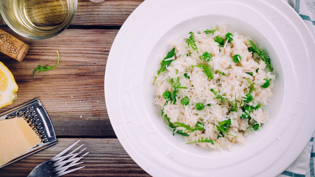 Zöldborsós rizottó