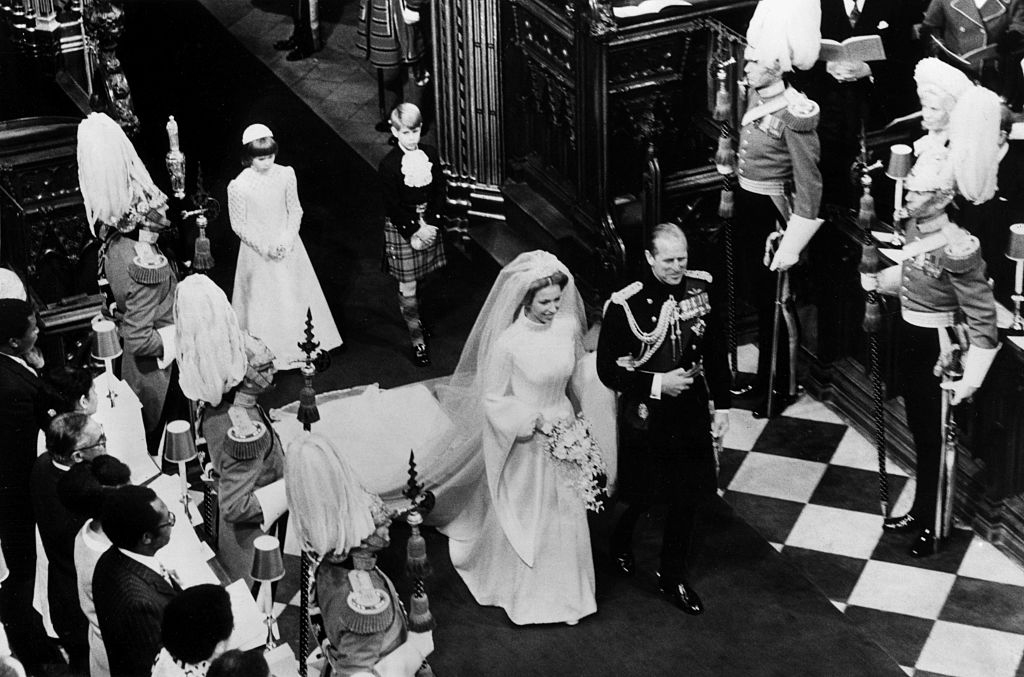 Anna hercegnő és Fülöp herceg és hercegnő esküvőjén