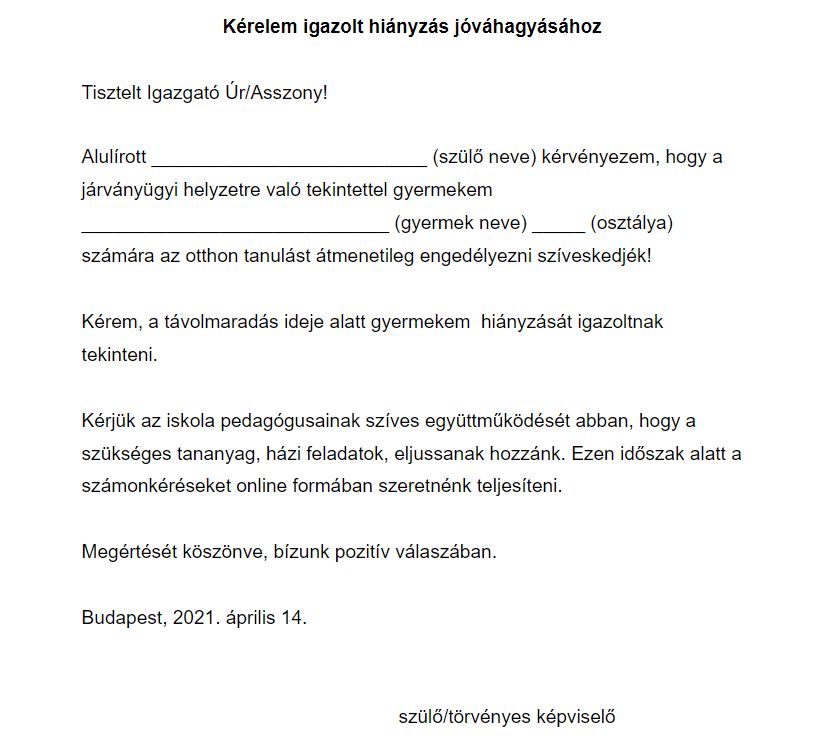 Ezzel a kérelemmel kell kérni az iskolai hiányzást