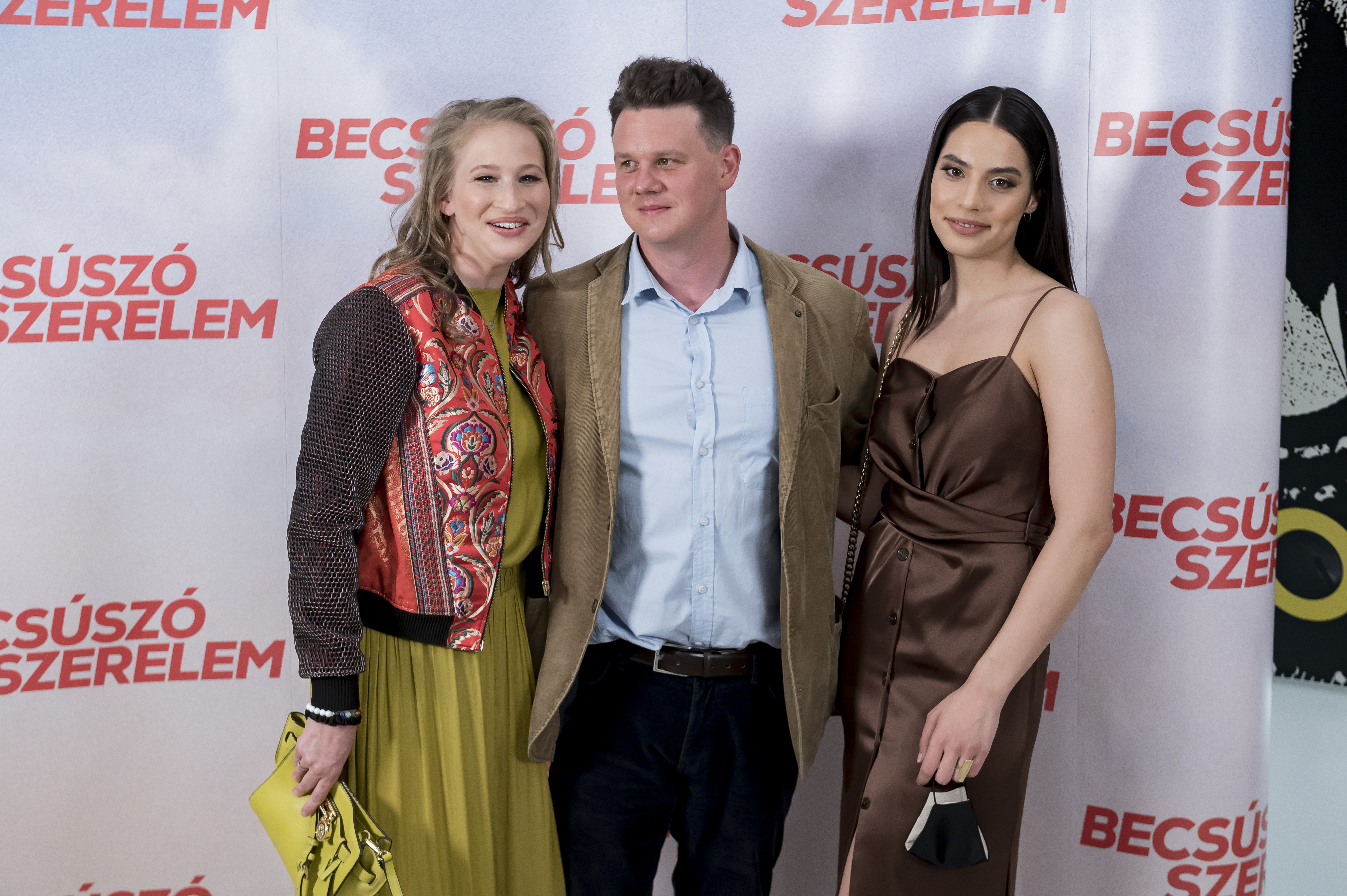 Tenki Réka, Ötvös András, Gombó Viola Lotti a Becsúszó szerelem bemutatóján