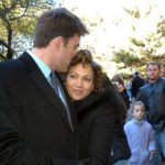 Ben Affleck és Jennifer Lopez a forgatási szünetben, amikor a "Jersey Girl" filmen dolgoztak