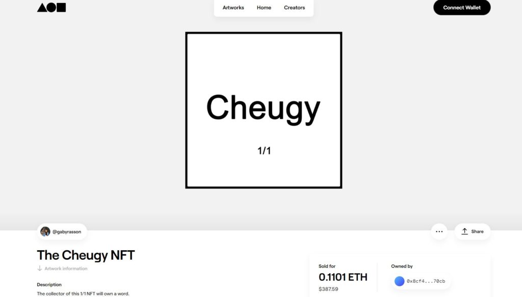 A Cheugy NFT