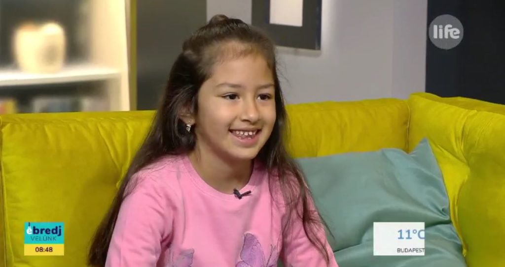 Kunovics Katinka kislánya, Katika örömmel kísérte el az édesanyját a reggeli műsorba