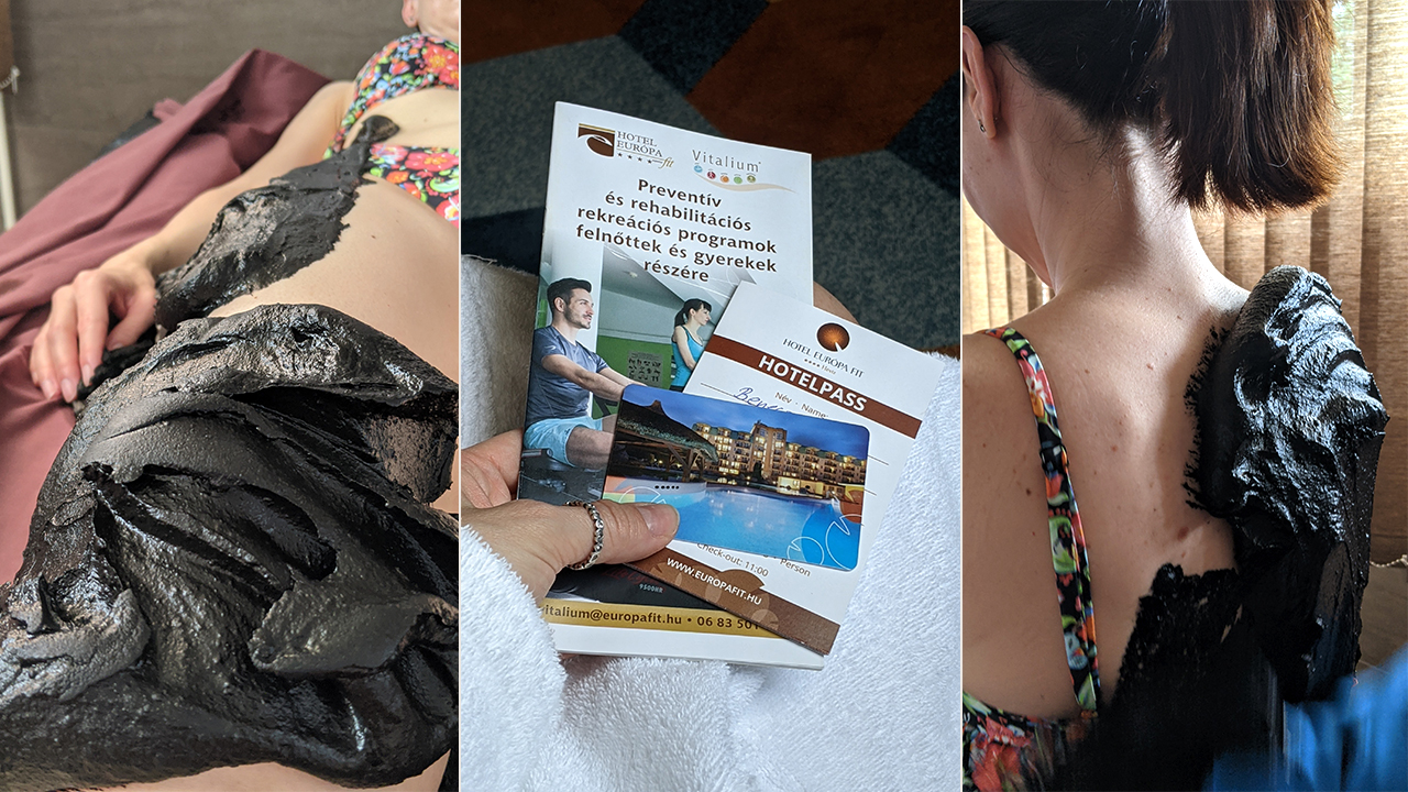 Iszappakoláshoz ti jobb, ha nem bikiniben érkeztek. Adnak eldobható alsóneműt hozzá, rajtam csak a fotó kedvéért volt. (Fotó: nlc)