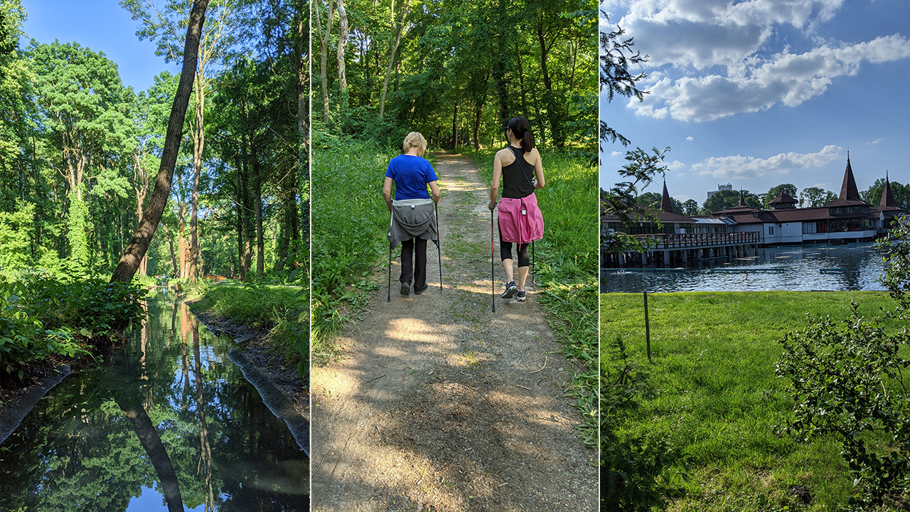 Ilyen környezetben a világ végéig is elsétáltam volna. Nem mellesleg Erika, a Hotel Európa Fit gyógytornásza a világ legkedvesebb nordic walking edzője is egyben. 