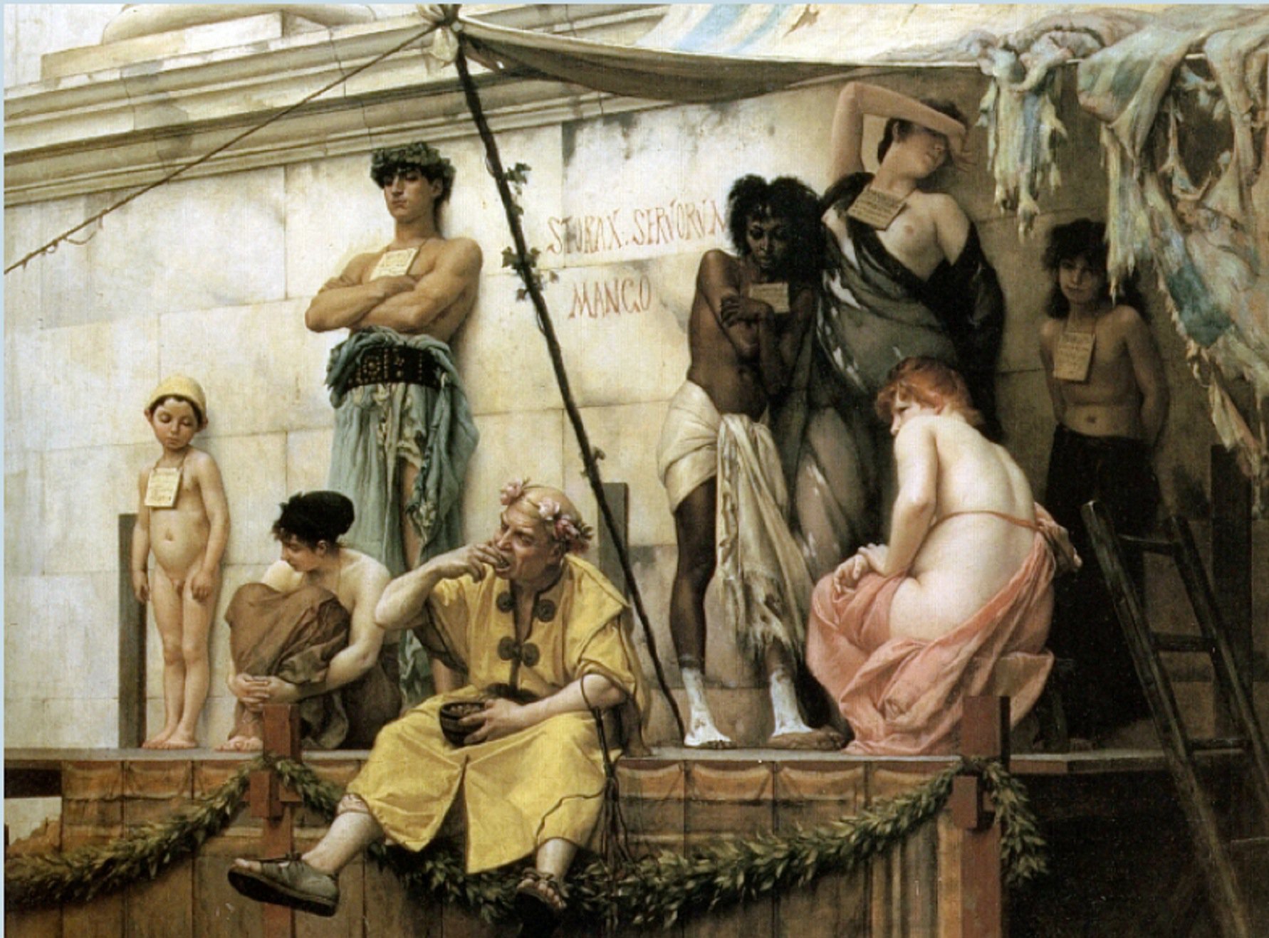 Ókori rabszolgapiac Gustave Boulanger festményén (forrás: Wikipedia)